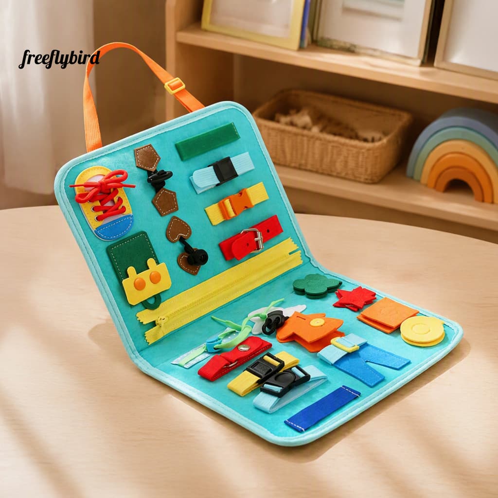 Brinquedos De Viagem Fz Para Crianças , Placa Ocupada Portátil Com Relógio Do Alfabeto , Material De Feltro Espesso , Fe