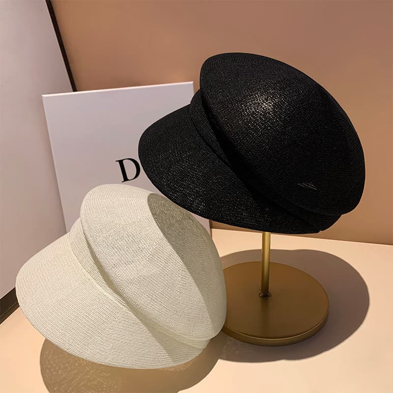 Primavera verão pára-sol boina feminino britânico Retro japonês papel moldar protetor solar boné de pico versão coreana