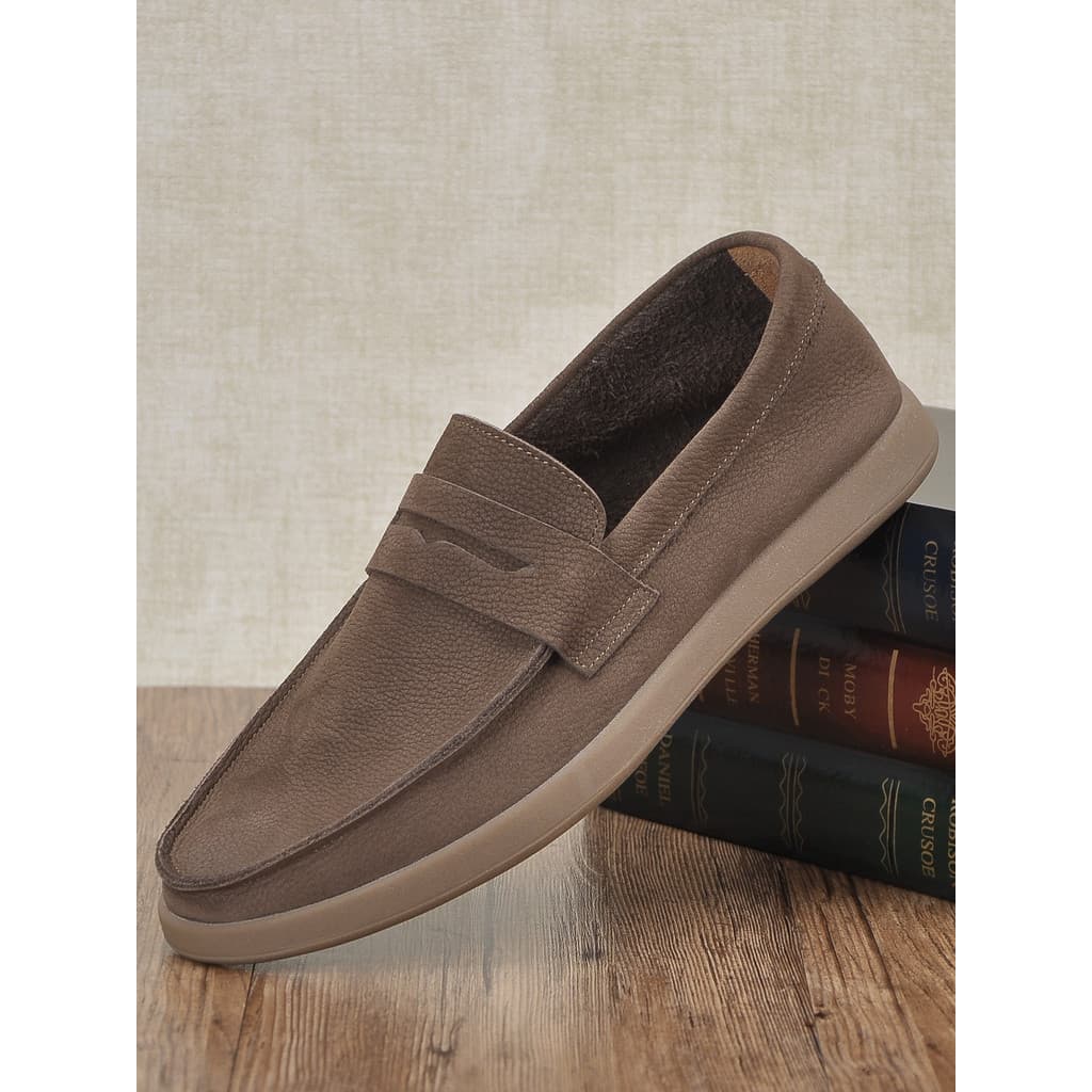 Lok Fu ervilhas sapatos masculinos 2026 novo estilo primavera verão couro genuíno respirável sola macia superfície macia