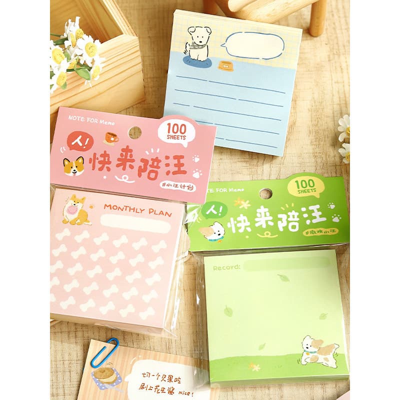 100 Notas Pessoas!Venha acompanhar a série Wang Coreano Bonito Ilustração Manual Material Memo Note Base