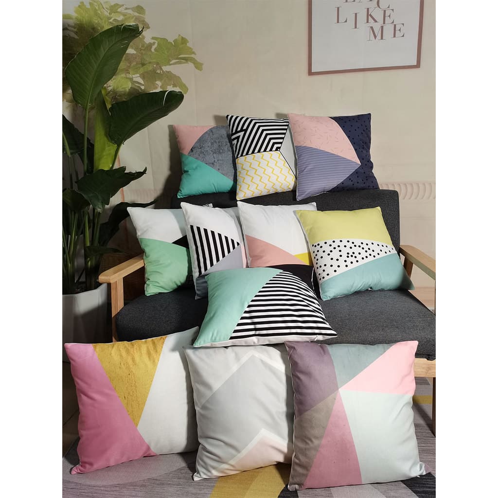Fronha sem núcleo estilo simples padrão geométrico sofá fronha b & b apartamento decoração almofada Guchen
