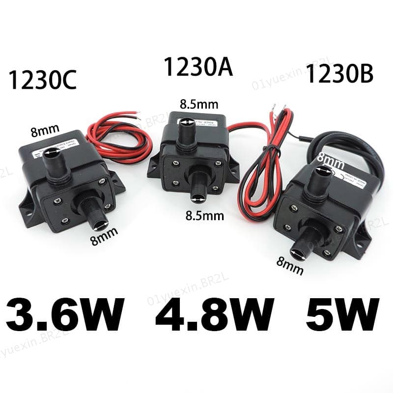 DC 12V 3.6w 4.8W 5w Mini Bomba De Água À Prova D'água Fonte Aquário 8mm Potência Sem Escova BR2L