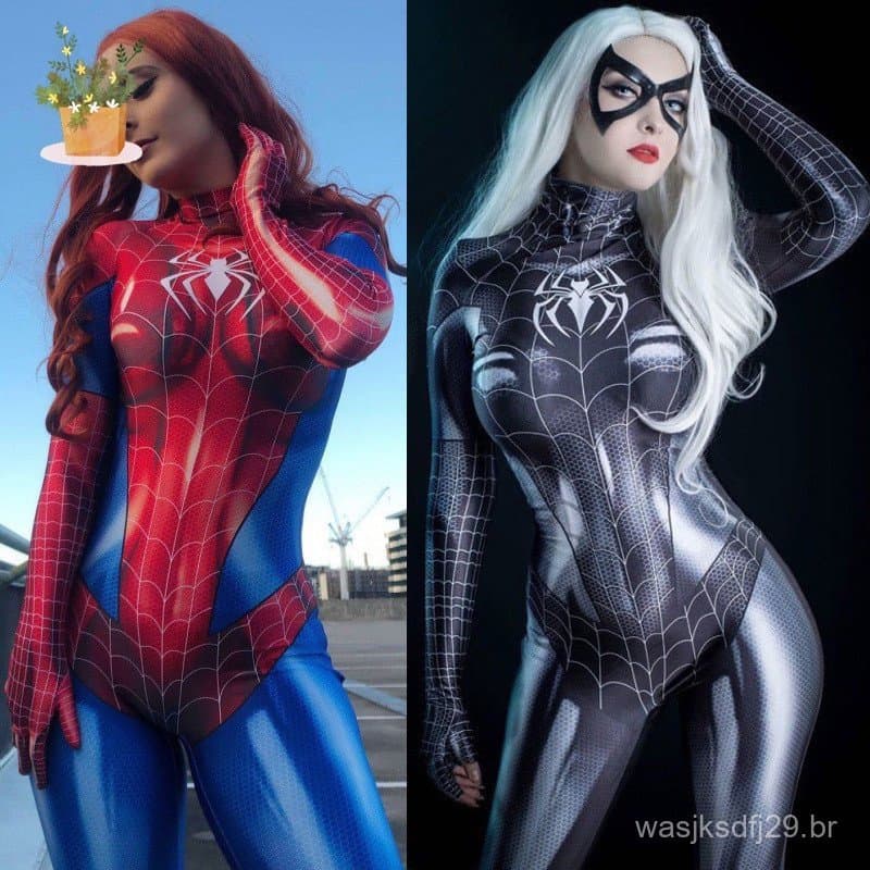 Halloween Aranha Bodysuit Dress Up Cosplay Adereços Traje Uniforme Roupas De Férias Das Mulheres