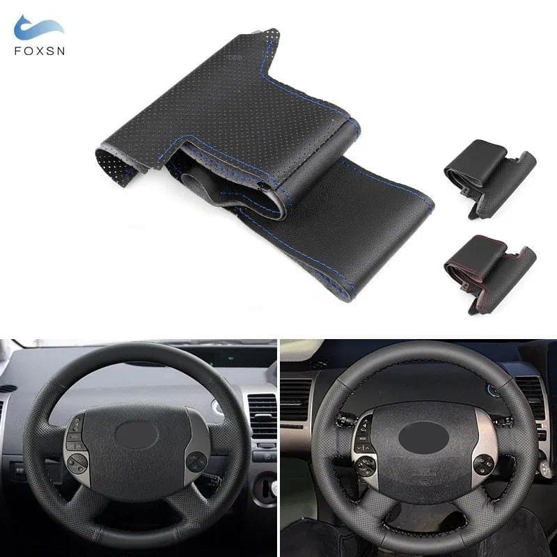 Para Toyota Prius 20 XW20 2004 2005 2006 2007 2008 2009 Costurado À Mão Volante Do Carro Capa De Couro Guarnição Acessór