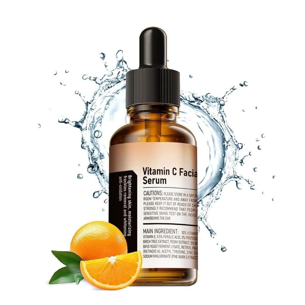 Sérum facial de vitamina C contendo vitamina C, ácido hialurônico e vitamina E, adequado para melhorar a opacidade da pe