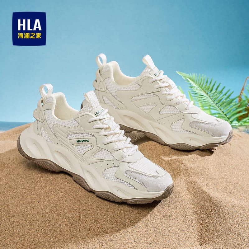 HLA/Hailan House sapatos masculinos 2026 novo estilo sapatos esportivos malha respirável resistente ao desgaste ao ar li