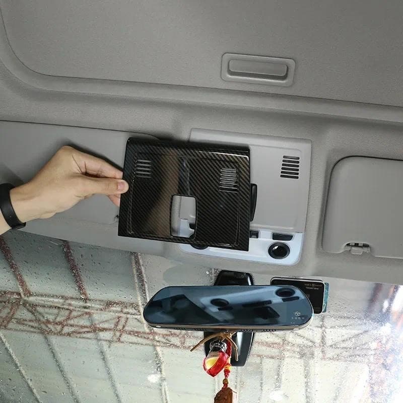 Para BMW E90 Série 3 2005-2012 Textura De Fibra Carbono ABS Linha Dianteira Do Carro Telhado Lâmpada Leitura Decoração C