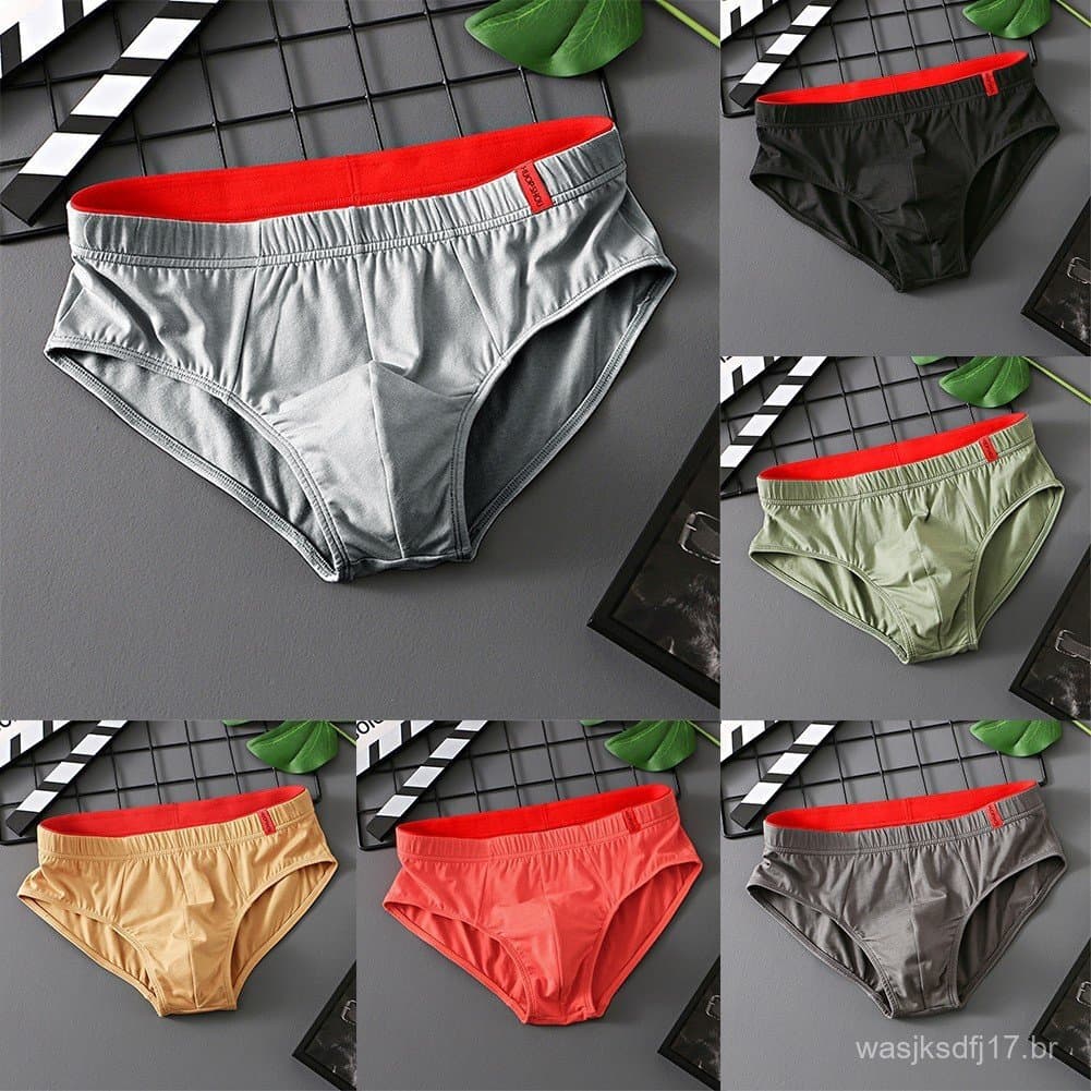 Clearance Cueca Masculina Shorts Respirável Elástico Masculino Algodão Cintura Baixa Calcinha Breve