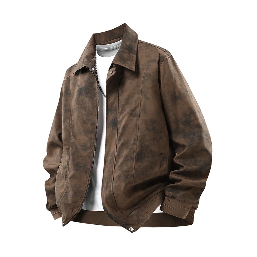 2025 primavera outono novo estilo simples rufião bonito jaqueta masculina solta Casual americano Retro na moda All-Match