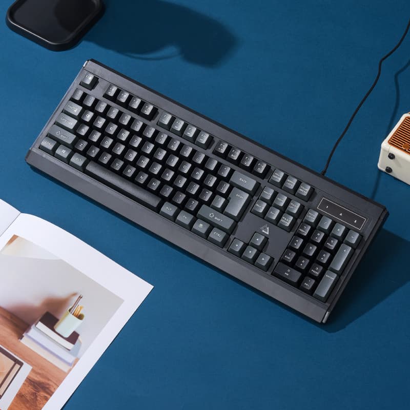 Teclado De Escritório Com Fio APAYADO KM27 104 Teclas Membrana USB De Tamanho Completo Combinando Design De Tecla Plug a