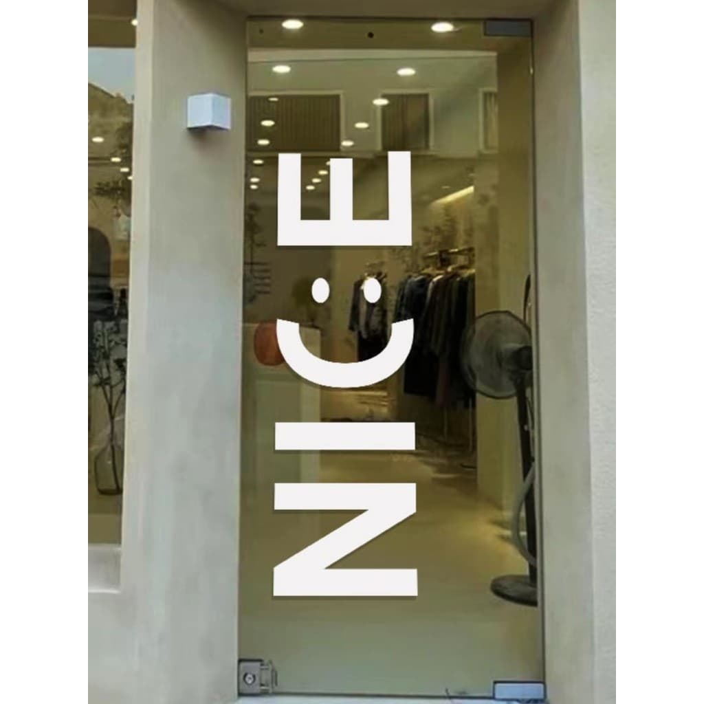 NICE Smiley simples roupas janela de vidro adesivo influenciador leite chá sobremesa foto fundo decoração da parede ades