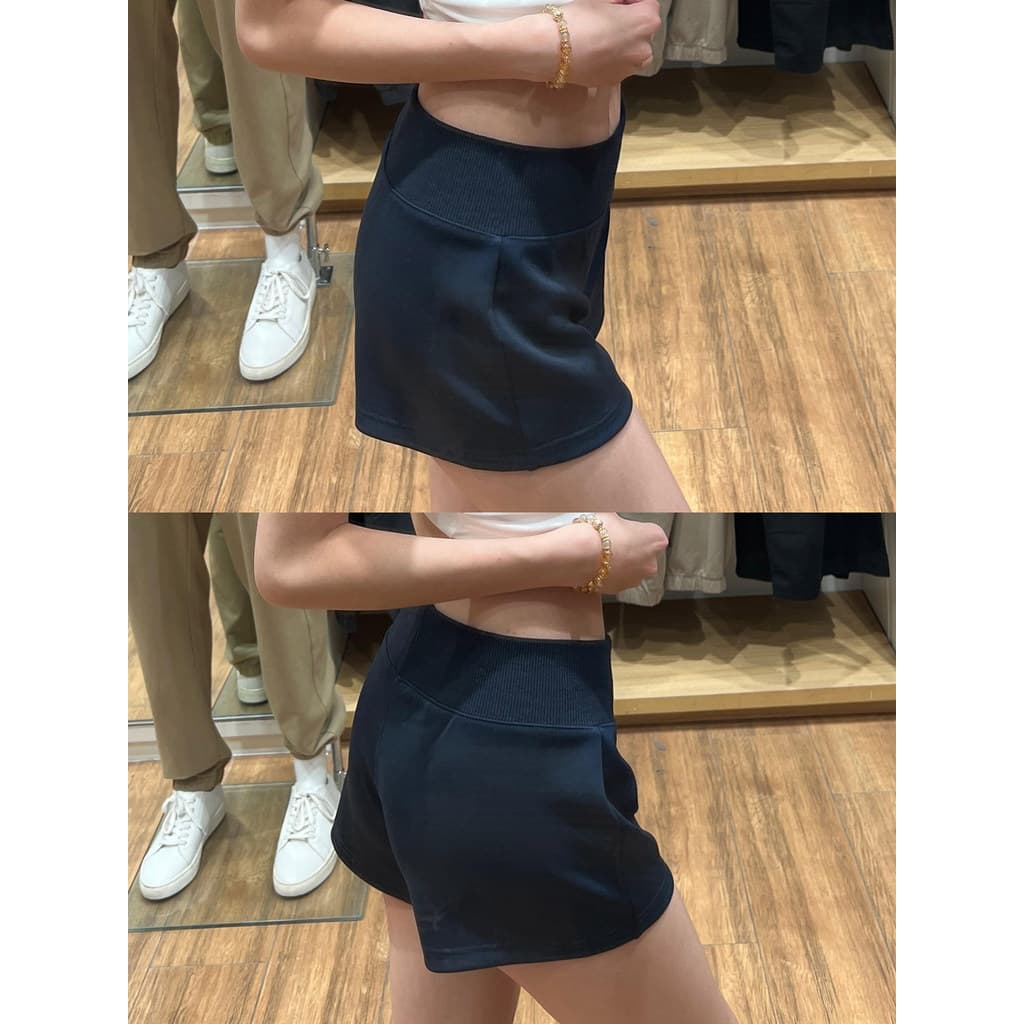 Azul marinho americano esportes Shorts feminino outono inverno cintura baixa mais magro olhar Casual Hip-embalado menina