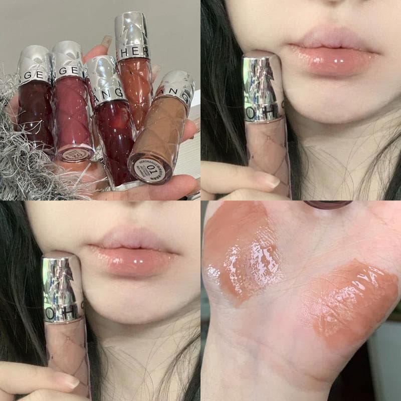 Genuíno eu vou chamar o deus do desejo!Volumizing Honey Lip Glaze Espelho Brilho de Água Batom Barato Hidratante Feminin