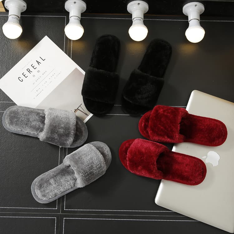 Outono inverno nórdico simples meninas interior casa chinelos de algodão engrossado quente antiderrapante piso japão cor