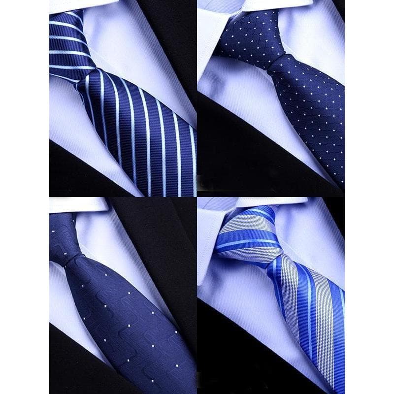 Gravata masculina roupa Formal masculina negócios listras azuis feitas à mão terno preguiçoso camisa estilo zíper livre