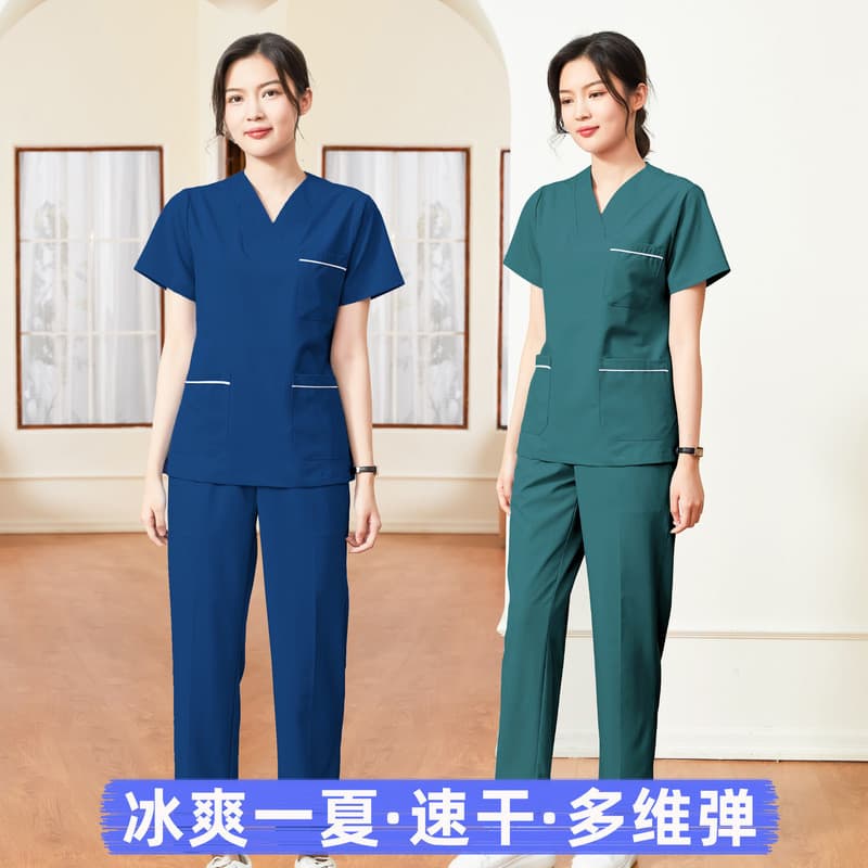 Roupas de lavagem de mãos Casual estiramento gelo seda verão manga curta fibra feminina confortável macacão Oral masculi