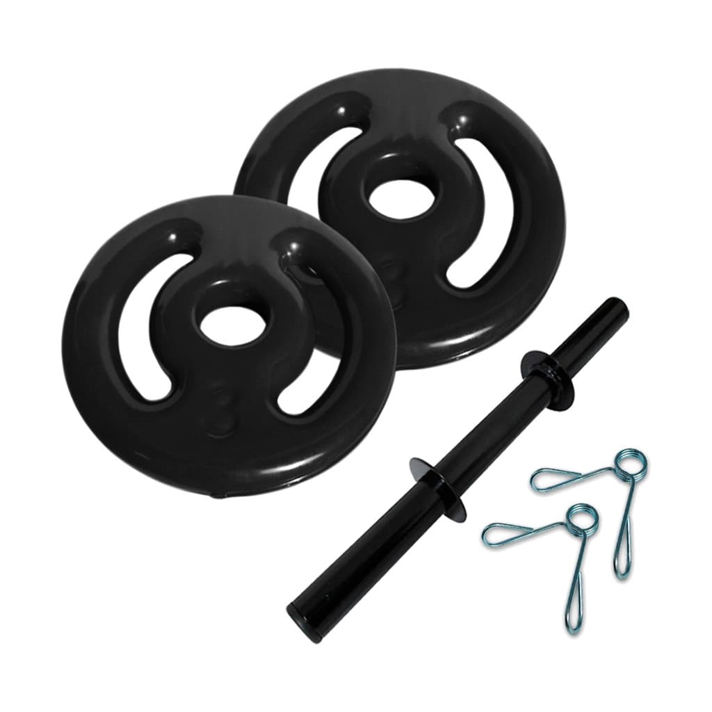 KIT 1 BARRA OCA 40CM C/ PRESILHAS + 1 PAR DE ANILHA EMBORRACHADA 3KG