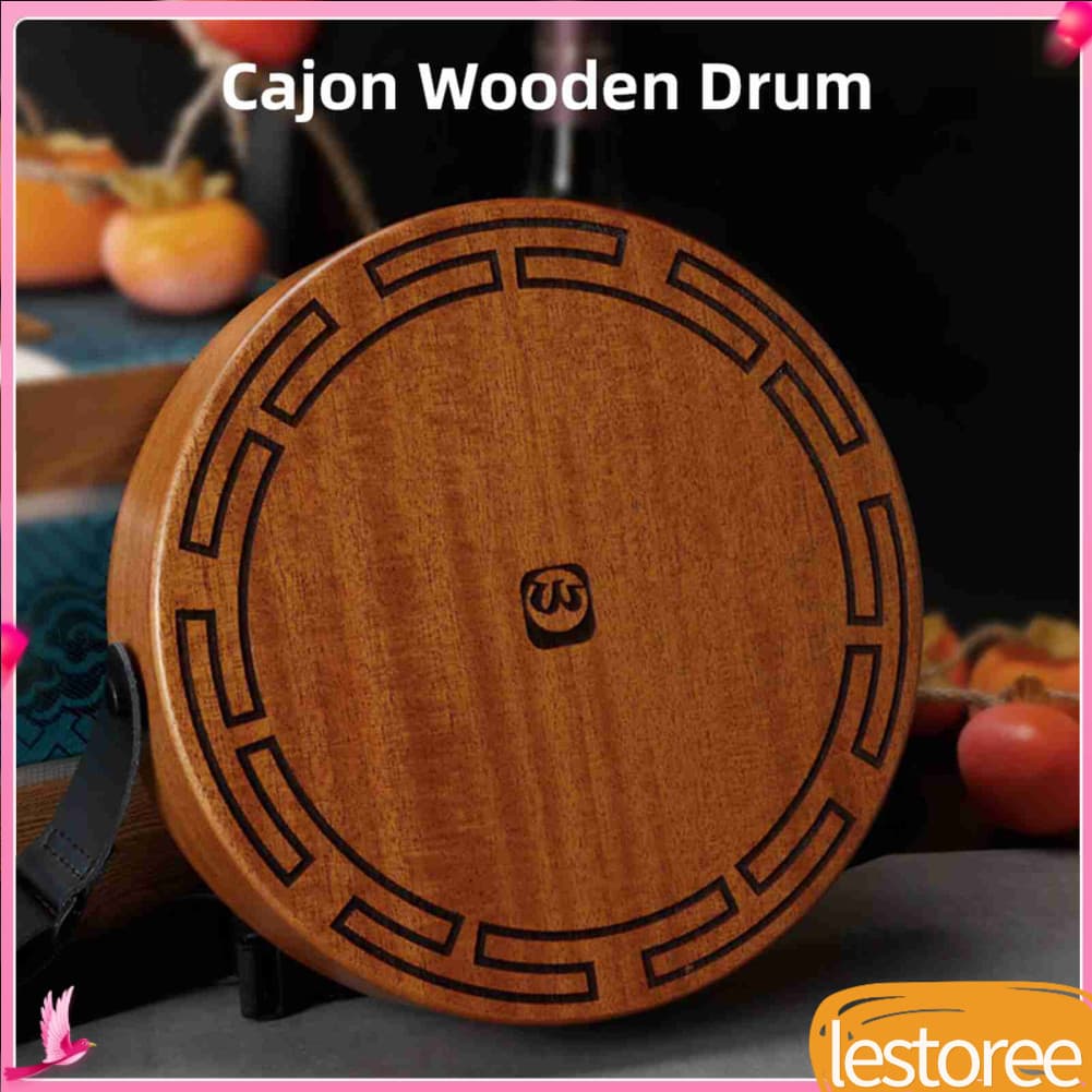 Lestoree.br Instrumento de percussão de mão octogonal de madeira de mogno portátil Cajon Drum com alça ajustável e bolsa