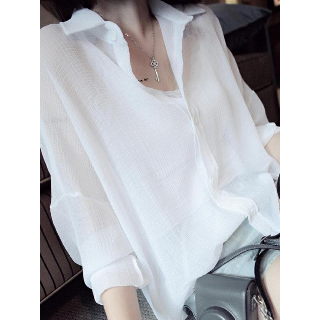 Desconto em marca Roupas femininas contador retirada comércio exterior novo estilo 145 camisa curta de Chiffon pequeno x