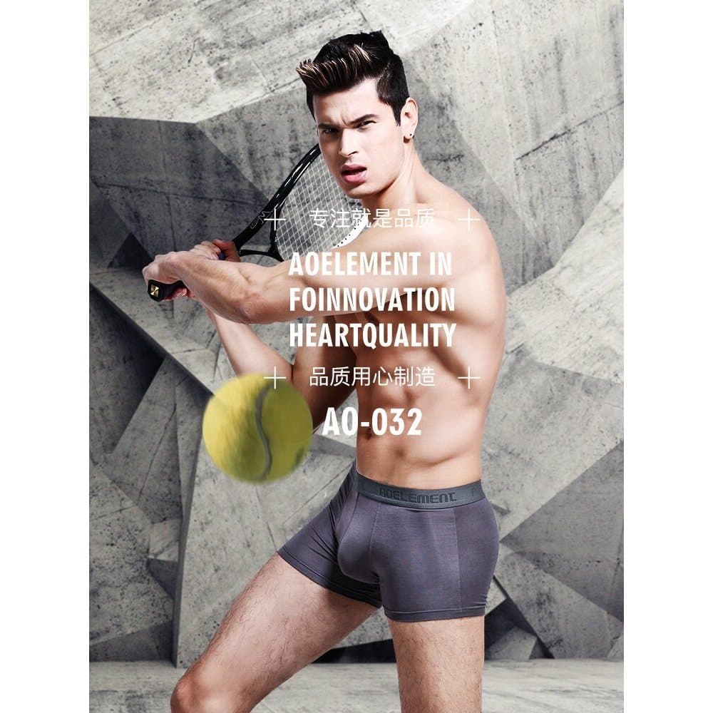 Elementos austríacos Modal u convexo roupa interior masculina cintura média Boxer Briefs absorvente de suor masculino re