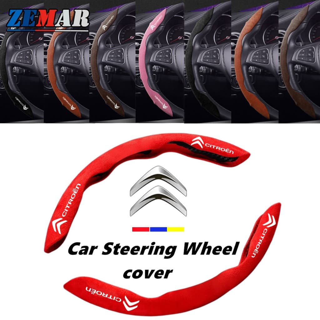 Capa Universal para Volante de Carro Citroen, Capa de Suede para c3 c4 c5, Absorção de Suor, Antiderrapante SA8U
