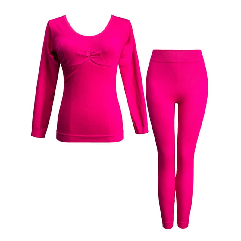 Conjunto de duas peças rosa vermelho malha roupa interior feminina 2025 estiramento fino-ajuste espartilho estreito-Abdo