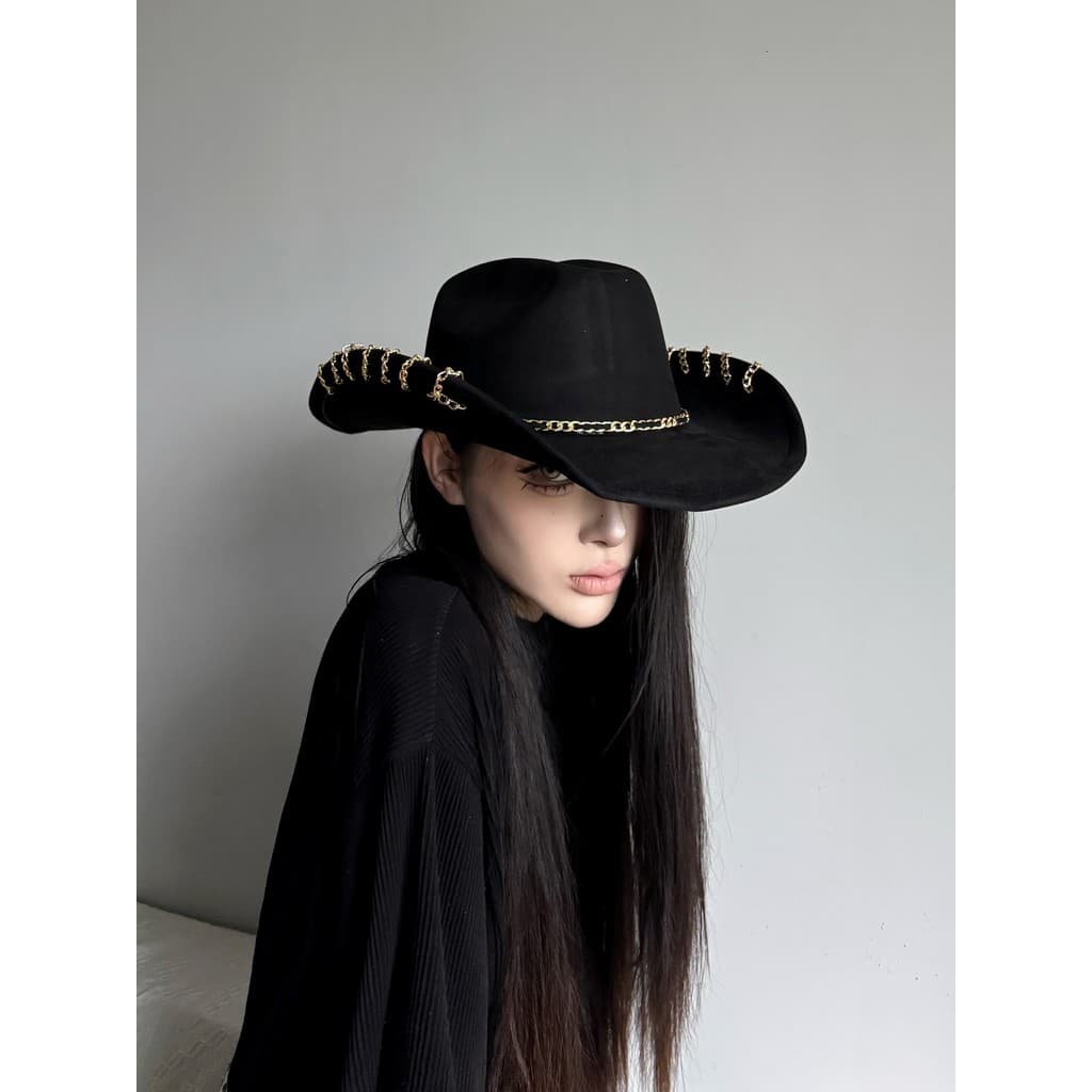 Nicho estilo gótico cultura asiática corrente Curling camurça Jazz cartola outono inverno masculino feminino chapéu de C