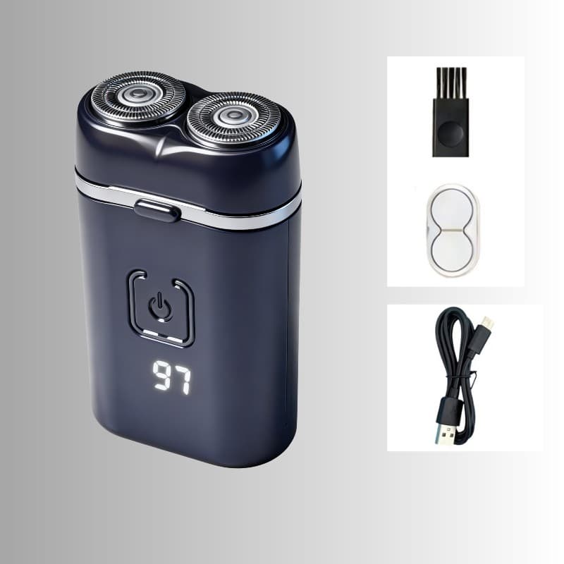 barbeador eletrico masculino Barbeador elétrico masculino de lâmina dupla recarregável Mini portátil silencioso para via