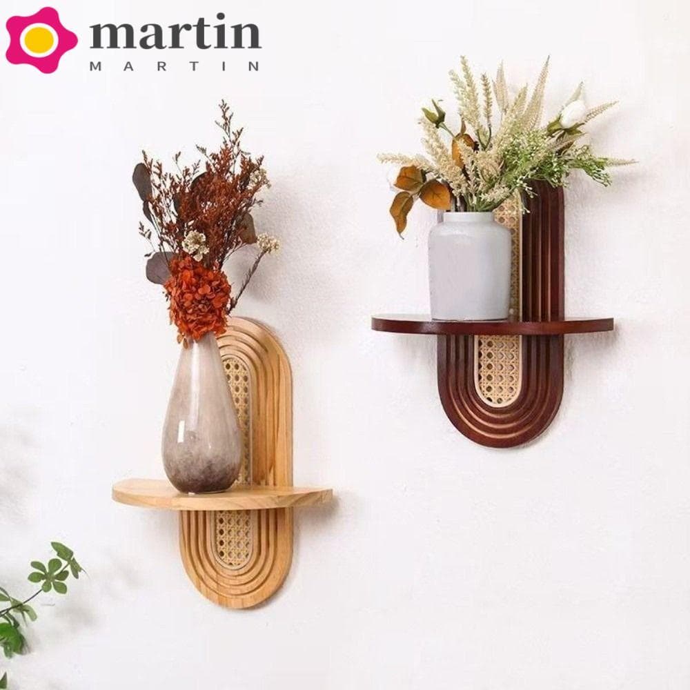 Prateleira De Parede De Vime MARTIN , Rack De Flores Estilo Nórdico Natural , Flutuante Suspensa Boho Vintage
