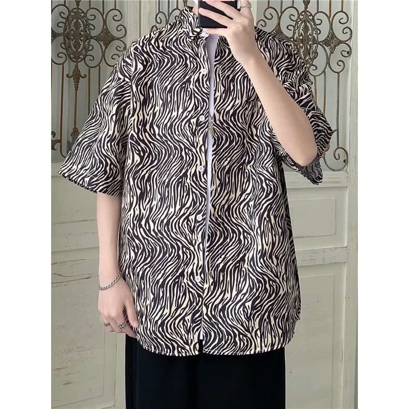Estilo Hong Kong ins camisa de manga curta flor das mulheres dos homens verão japonês Casual praia camisa na moda solta