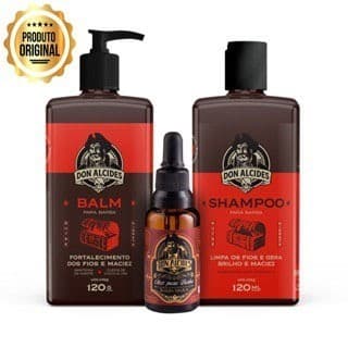 Kit Barba Completo Don Alcides Barba Negra Shampoo Balm Oleo Original