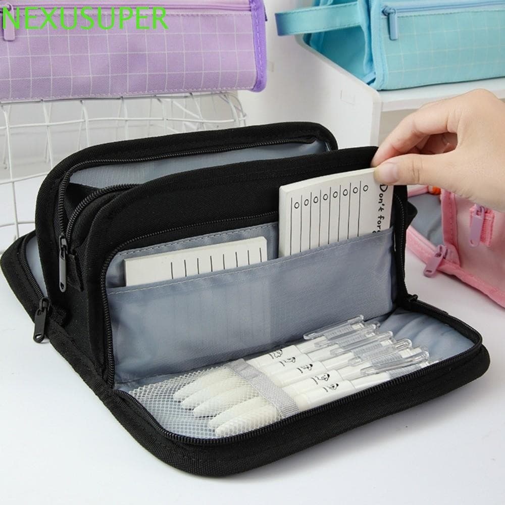 Estojo De Lápis De Grade NEXUSUPER , Bolsa Simples De Armazenamento De Caneta Multicamadas , Caixas Estacionárias De Est