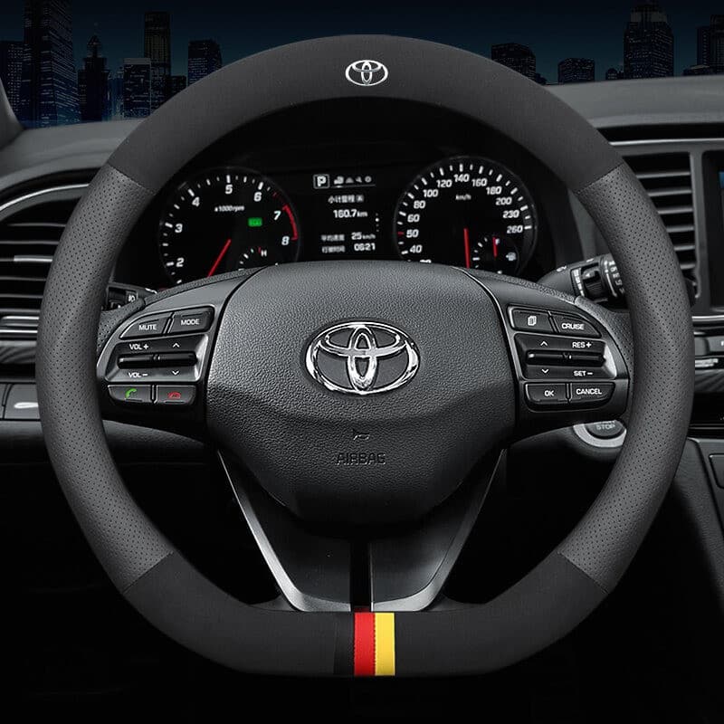 Capa de Volante de Carro em Couro para Toyota Vios Yaris Innova Avanza Fortuner CHR Estima Harrier Wish Alphard Camry Co