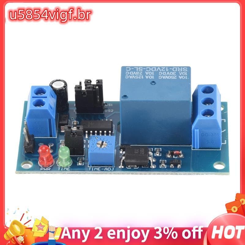 Módulo De Interruptor Liga/Atraso Do Relé De 12V DC Com Temporizador
