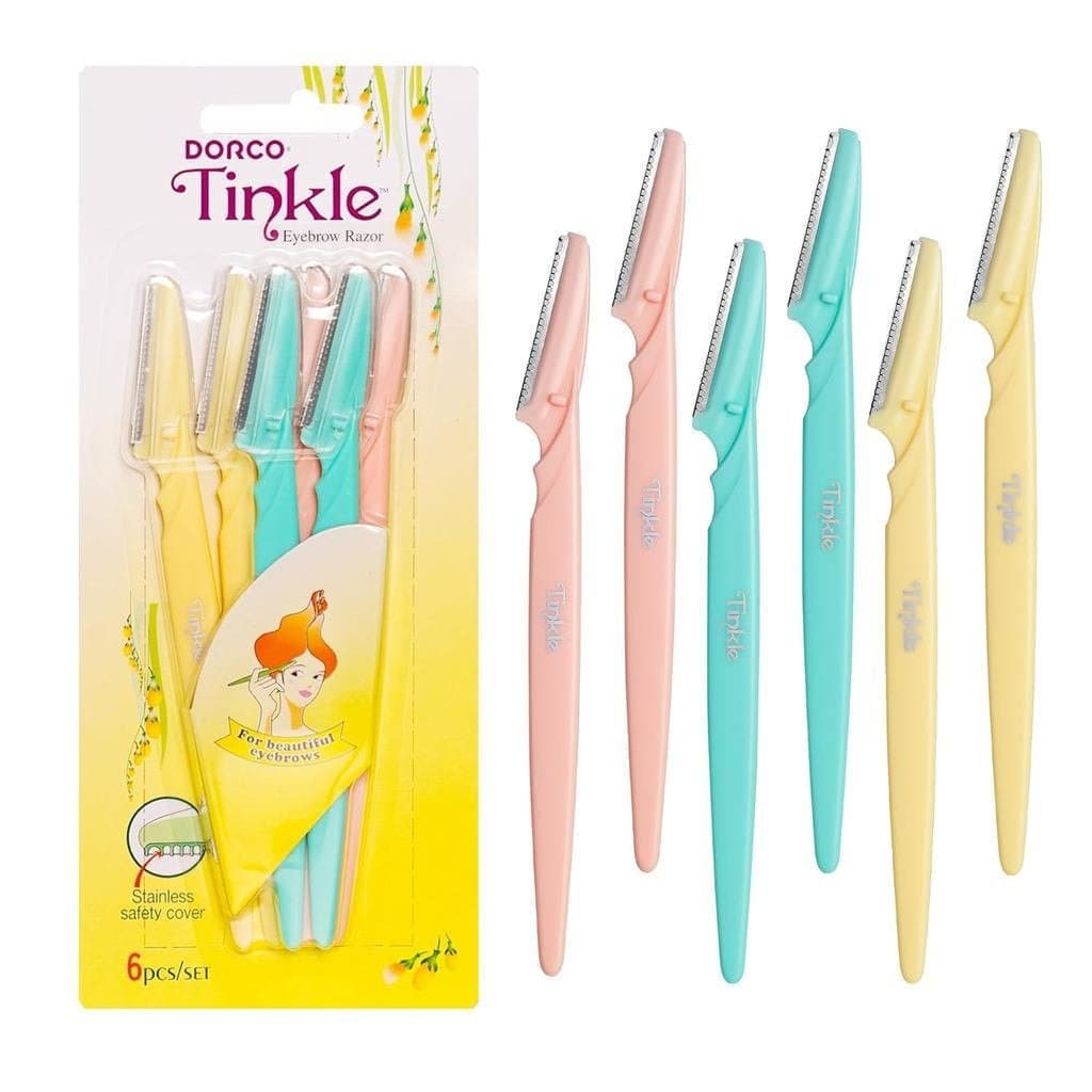 TinkleDermaplaningTool6Set, lâmina de depilação especial para mulheres, removedor de fiapos rosa seguro e fácil de usar,