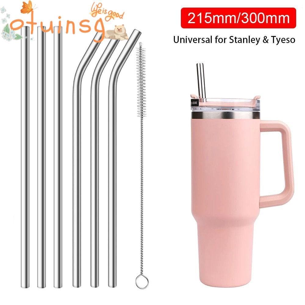 OTUINSG 1 Peça De Canudo Para Copo , Canudos De Aço Inoxidável Prateado De 6 Mm E 8 , Bebendo Tyeso De 30 Onças 40