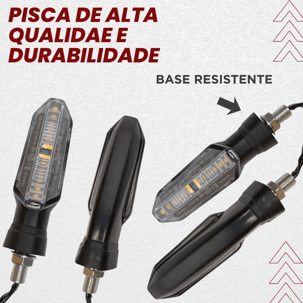 KIT Com 04 Pisca Seta Led Sequencial Parafuso Moto Mod Universal Esportivo CB 250f Twister Cb 300 Bros Xre 300