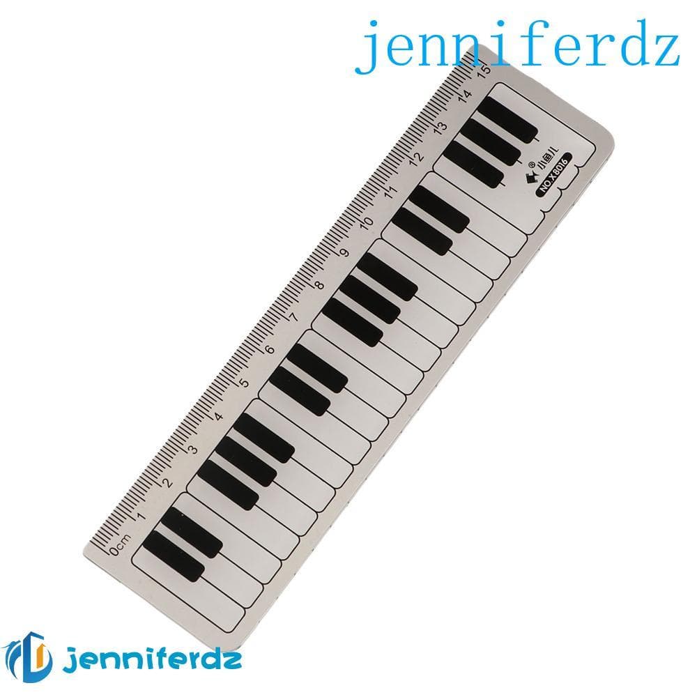 AJENNIFER Réguas Retas De Plástico Portátil Material Escolar De Escritório Presentes Para Crianças Notas Musicais Preto