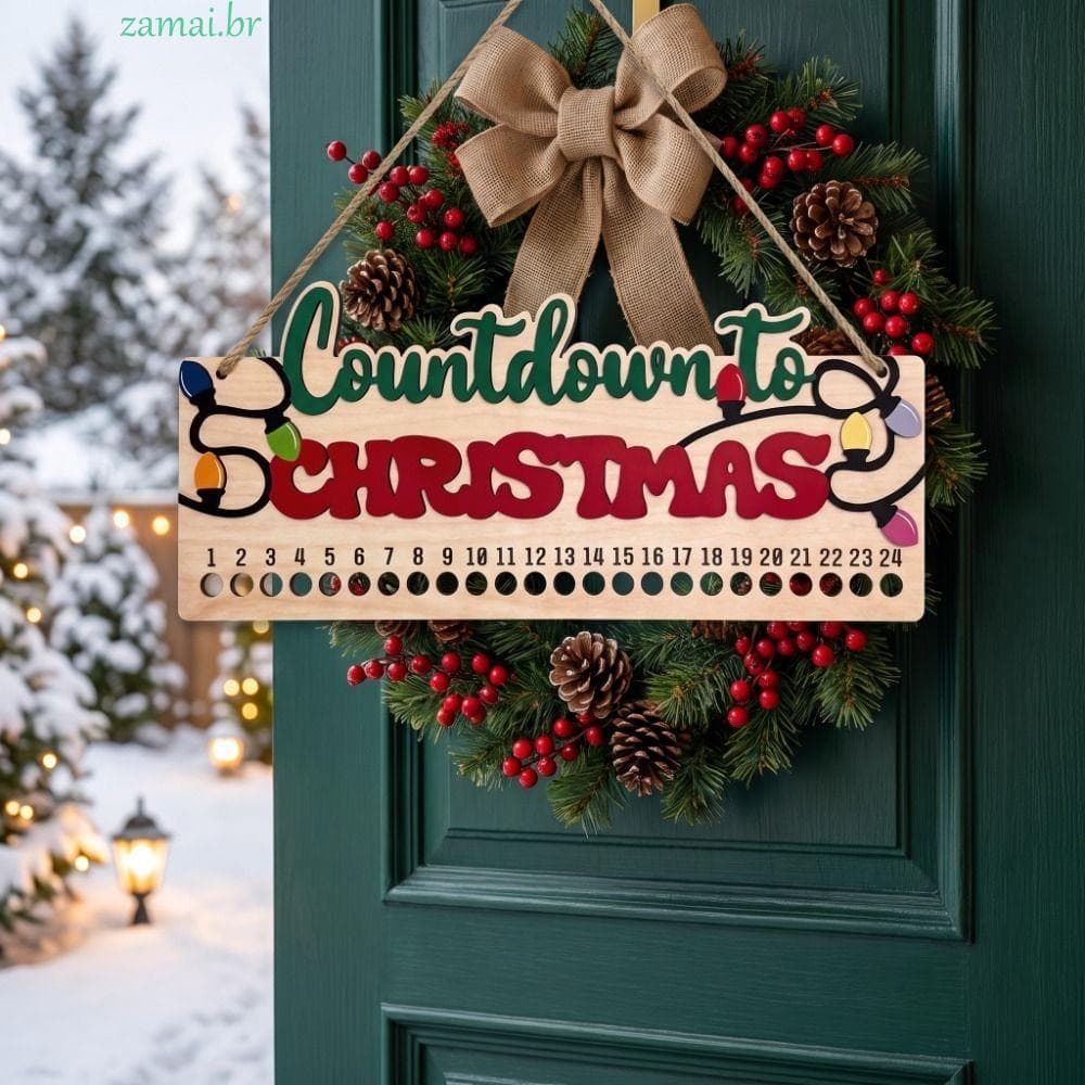 Calendário De Contagem Regressiva De Natal ZAMAI , Placa Decorativa , Advento Pendurado