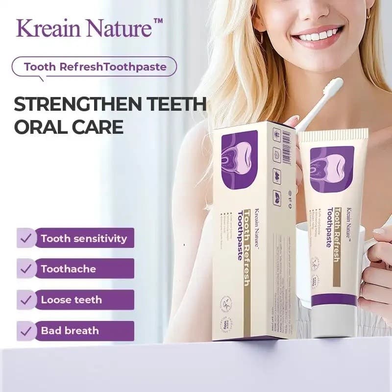 Pasta de Dente Kreain Nature 1 para Cuidado Oral, hálito fresco, previne a perda de dentes, ingredientes naturais, cuida