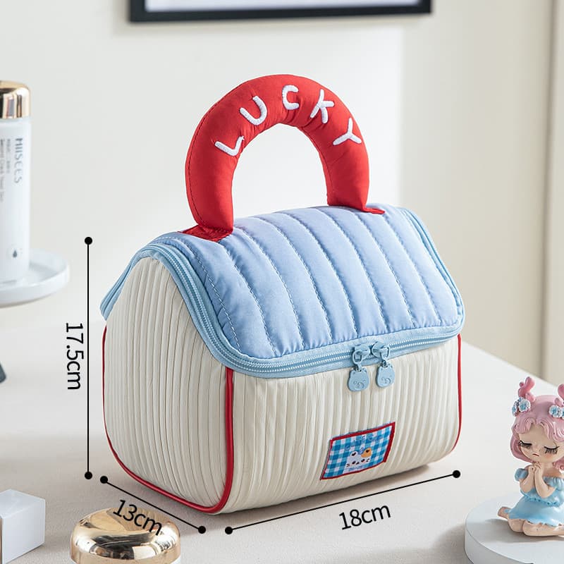 Bolsa de cosméticos Cute House Bolsa de armazenamento de produtos de higiene pessoal para viagem