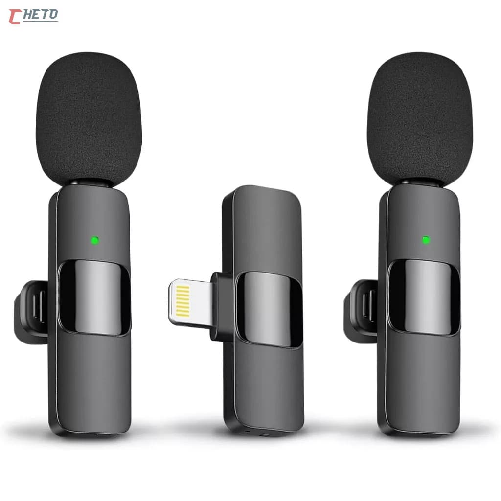 Conjunto de 2 microfones de lapela de transmissão Microfone sem fio TIPO C Apenas