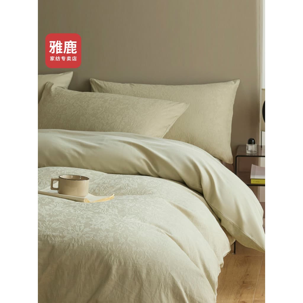 Yalu algodão escovado Jacquard cama conjunto de quatro peças outono inverno puro algodão colcha capa folha engrossado ca