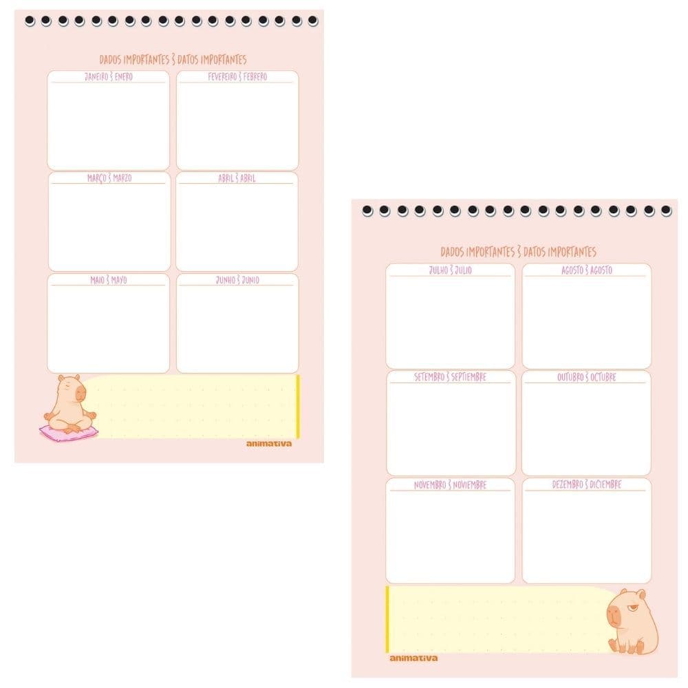 Caderno de Anotações Capycute 80 Folhas Capa Sortida Animativa