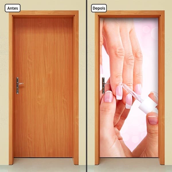Adesivo Decorativo de Porta Parede Vidro Casa Sala Manicure Salão de Beleza Unhas