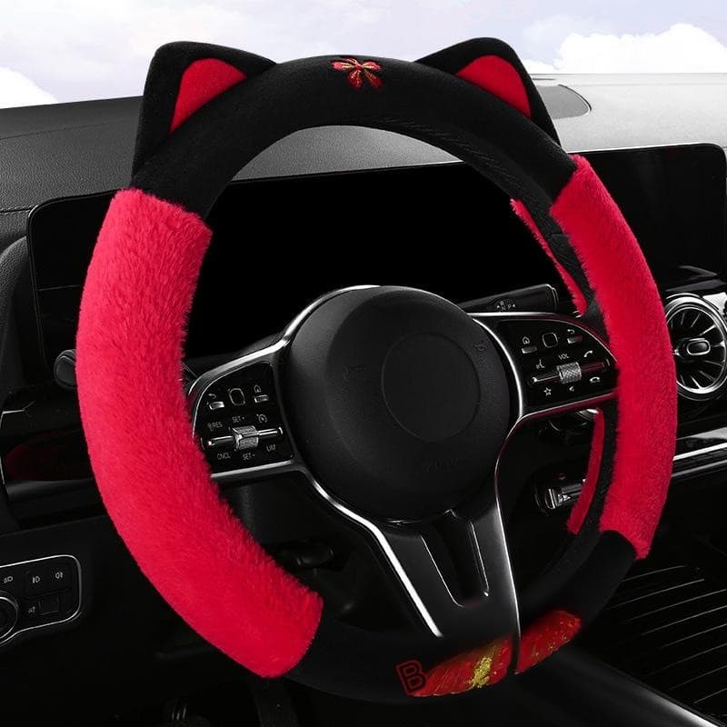 [Toque Suave] Delis Pelúcia Gato Volante Capa/Volante/Gato/Carro