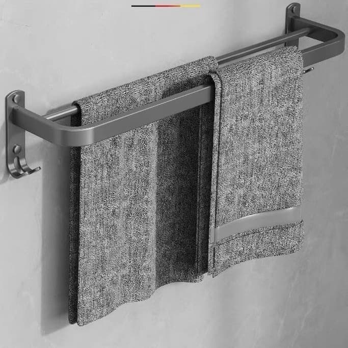 Suporte Banheiro Porta Toalha/Toalheiro De Banho Duplo Com Furo