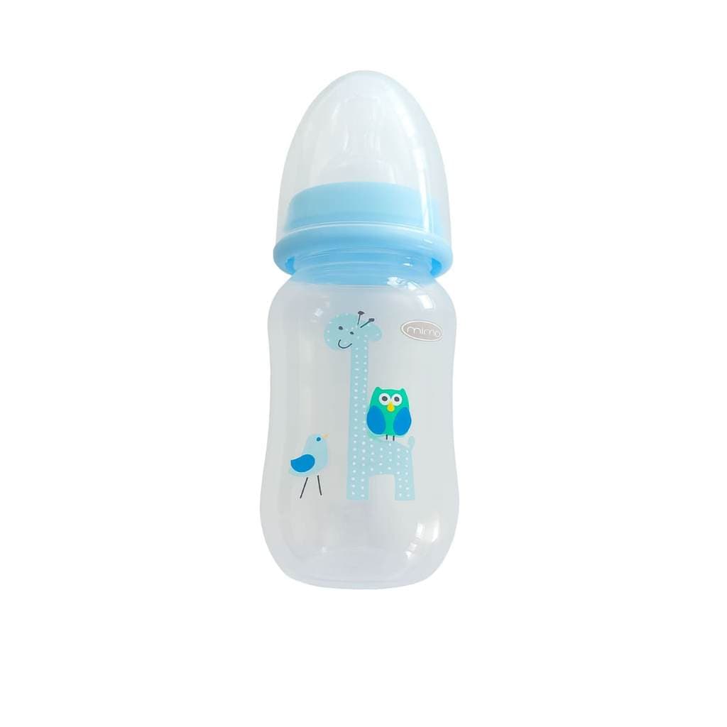 Mamadeira Standard Anticólica Decorada Girafa Azul 150ml - Mimo Baby