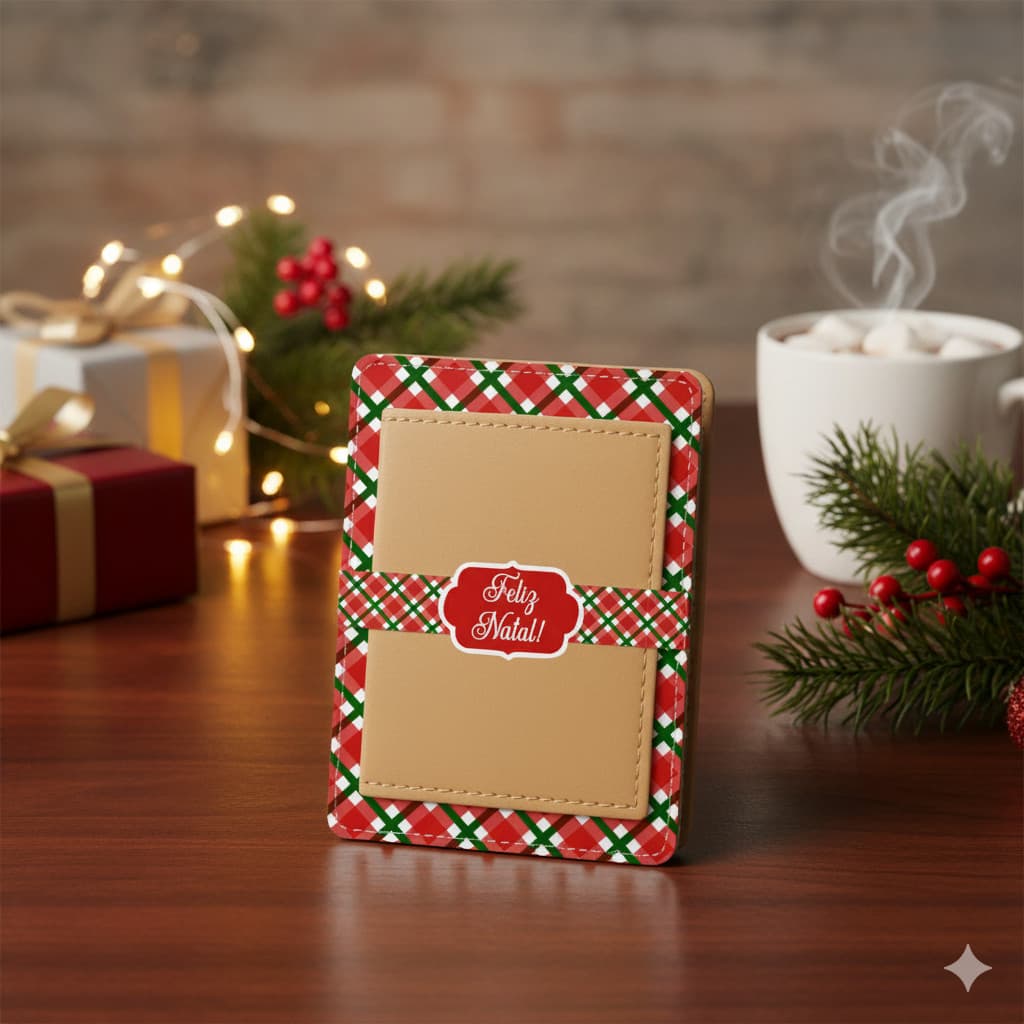 20/40/60 Porta/Card para Carteira Mimo Feliz Natal e Feliz Ano Novo Várias Estampas (NÃO ACOMPANHA CARTEIRA)
