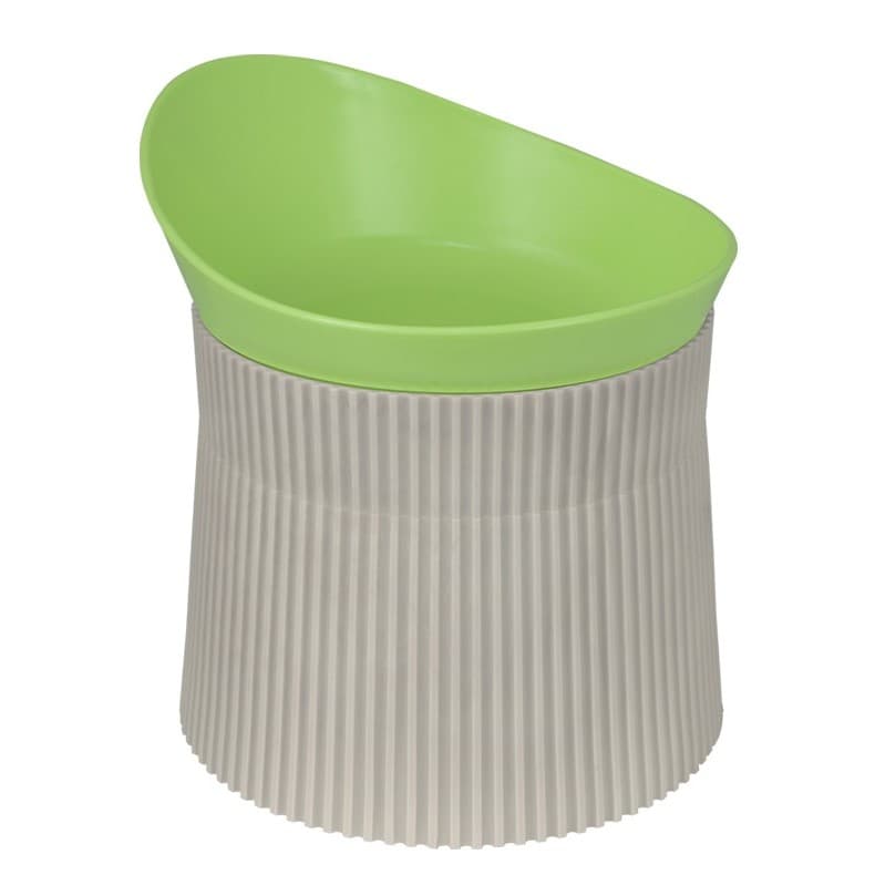 Comedouro Ergonomico Verde Citrico Gatos Familia Estimação